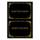 アールデコブラックと金ゴールドプレース設定カード テーブルナンバー (正面)