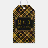 アールデコブラックと金ゴールド結婚のギフトラベル ギフトタグ (裏面)