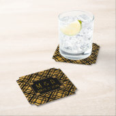 アールデコブラックと金ゴールド結婚のチケットコースター ペーパーコースター (インサイチュ)