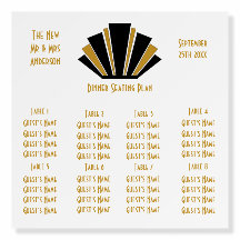 アールデコブラックと金ゴールド結婚の座席表