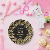 アールデコブラックと金ゴールド30歳の誕生日パーティー ペーパープレート (パーティー)