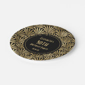 アールデコブラックと金ゴールド30歳の誕生日パーティー ペーパープレート (アングル)