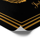 アールデコブラックと金ゴールド「パーティーはこっちだ」 ポスター (角)