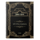 アールデコブラックギャツビー1920sスタイルウェディングプランナー ノートブック (正面)