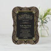 アールデコブラックギャツビー1920sブライダルシャワー 招待状 (スタンド正面)