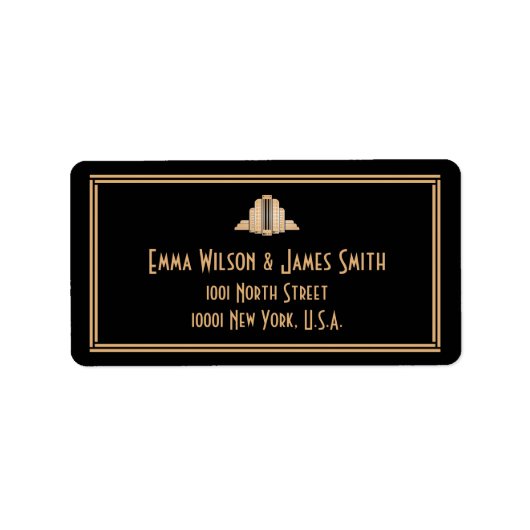 アールデコブラックグレイ素晴らしギャツビー住所 シール (正面)