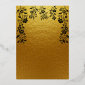 アールデコブラックゴールドフォイルモノグラムクラシック結婚ズ 箔招待状 (裏面)