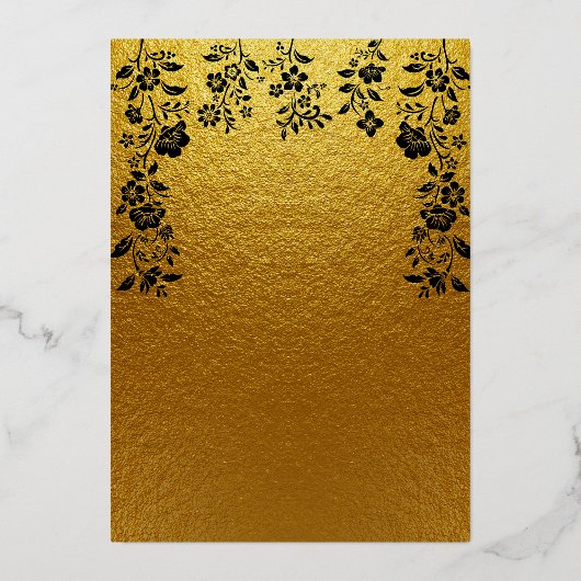 アールデコブラックゴールドフォイルモノグラムクラシック結婚ズ 箔招待状 (裏面)