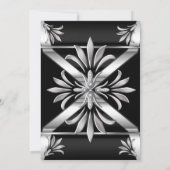 アールデコブラックシルバークロムバースデーパーティー 招待状 (裏面)