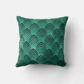 アールデコブラックトロピカルグリーンエメラルドはかりで測 クッション (裏面)