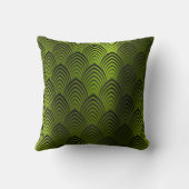 アールデコブラックトロピック金属幾何はかりで測 クッション (裏面)