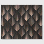 アールデコブラックバラ金ゴールドエレガントジオメミニマルトリ ラッピングペーパー (フラット)