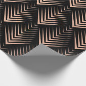 アールデコブラックバラ金ゴールドエレガントジオメミニマルトリ ラッピングペーパー (角)