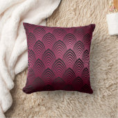 アールデコブラックボルドー幾何はかりで測クラシック クッション (ブランケット)