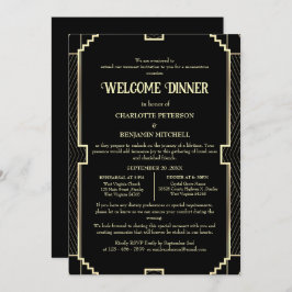 アールデコブラックリハーサルウェルカムディナー招待状 招待状