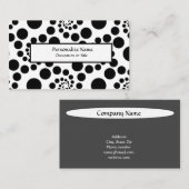 アールデコブラック旋回ドットモダンとトレンディー 名刺 (正面/裏面)