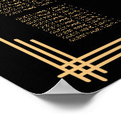 アールデコブラック結婚アルファベット座席表 ポスター (角)