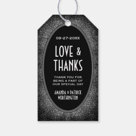 アールデコブラック結婚シルバーのメッセージカード ギフトタグ