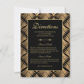 アールデコブラック金ゴールドギャツビー結婚ズの方向性 招待状 (正面)