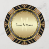 アールデコブラック金ゴールドジ結婚オメトリの特殊イベント メニュー (裏面)