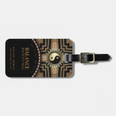 アールデコブラック金ゴールドニューエイジ金ゴールドグラム陰陽 ラゲッジタグ (正面横)