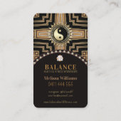 アールデコブラック金ゴールドニューエイジ金ゴールドグラム陰陽 名刺 (裏面)