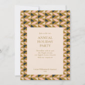 アールデコブラック金ゴールド企業のオフィスホリデーパーティー 招待状 (正面)