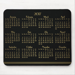 アールデコブラック金ゴールド年間カレンダー2017マウスパッド マウスパッド