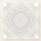 アールデコブラック金ゴールド幾何スタイリッシュグラムパターン ガラスコースター (裏面)