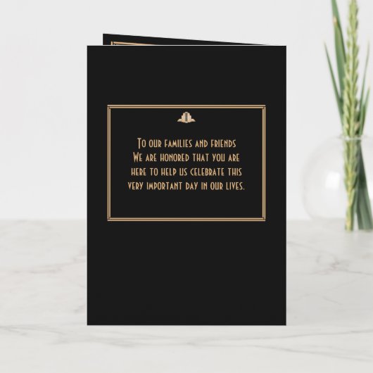 アールデコブラック金ゴールド素晴らしギャツビー結婚式 プログラム (裏面)