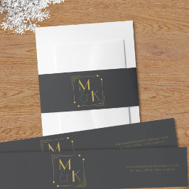 アールデコブラック金ゴールド結婚式招待状ベリーバンド 招待状ベリーバンド