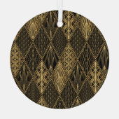 アールデコブラック金ゴールド ガラスオーナメント (裏面)