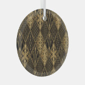 アールデコブラック金ゴールド ガラスオーナメント (正面右)