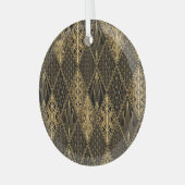 アールデコブラック金ゴールド ガラスオーナメント (正面左)