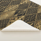 アールデコブラック金ゴールド シェルパブランケット (3/4)