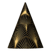 アールデコブラック金ゴールド：シームレスな贅沢 パーティーハット (裏面)