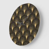 アールデコブラック金ゴールド:シームレスな贅沢 ラージ壁時計 (傾斜)
