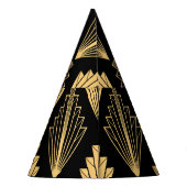 アールデコブラック金ゴールド：シームレス パーティーハット (裏面)
