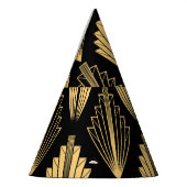 アールデコブラック金ゴールド：シームレス パーティーハット (左)