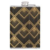 アールデコブラック金ゴールド：ジオメトリック フラスク (裏面)