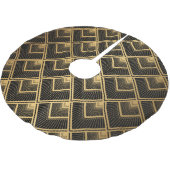 アールデコブラック金ゴールド:ジオメトリック ブラッシュドポリエステルツリースカート (アングル)