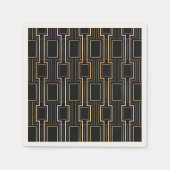 アールデコブラック金ゴールド スタンダードカクテルナプキン (正面)