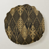 アールデコブラック金ゴールド ラウンドクッション (裏面)
