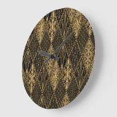 アールデコブラック金ゴールド ラージ壁時計 (傾斜)