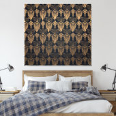 アールデコブラック金ゴールド:レトロ。 キャンバスプリント (インサイチュ (寝室))