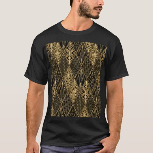 アールデコブラック金ゴールド Tシャツ (正面)