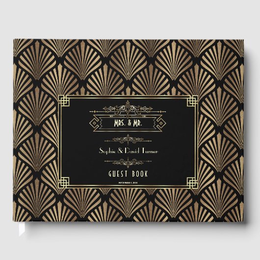 アールデコブラック・ギャツビー結婚1920年代 ゲストブック (正面)