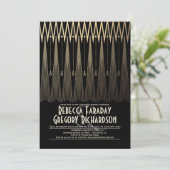 アールデコブラック&金ゴールドギャツビーリハーサルディナー 招待状 (スタンド正面)