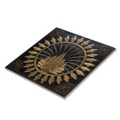 アールデコブラック&金ゴールドサークルラグジュアリー タイル (側面)