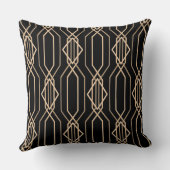 アールデコブラック&金ゴールドランバーピロー クッション (裏面)